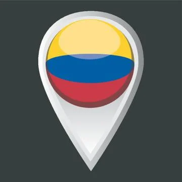 Map Pointer With Colombia Flag Stock Illustration