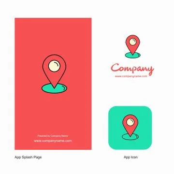 Map pointer Company Logo App Icon and Splash Page Design. Creative Business A Stockillustratie