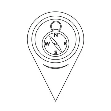 Map Pointer Compass Icon Stock Illustration