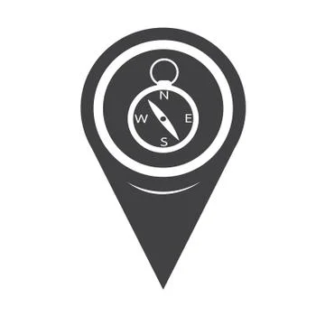 Map Pointer compass icon Stock Illustration