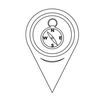 Map Pointer compass icon Stock Illustration