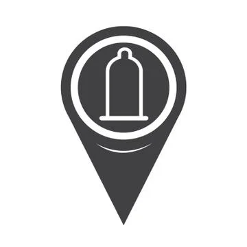 Map Pointer Condom Icon Stock Illustration