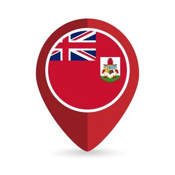 Map pointer with contry Bermuda. Vector illustration. Stock Illustration