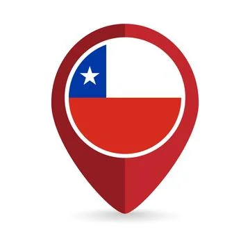 Map pointer with contry Chile. Chile flag. Vector illustration. Stock Illustration