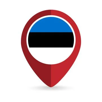 Map pointer with contry Estonia. Estonia flag. Vector illustration. 스톡 일러스트