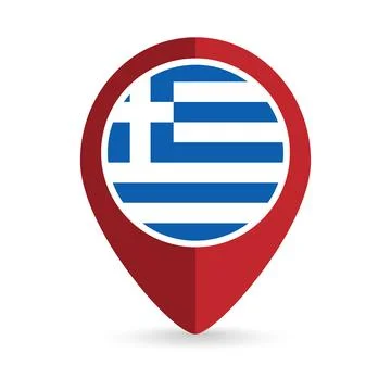 Map pointer with contry Greece. Greece flag. Vector illustration. Illustrazione stock