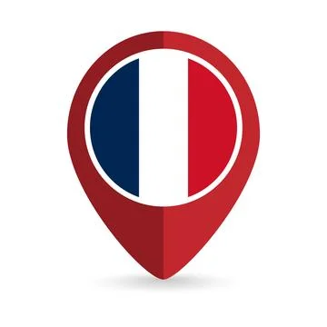 Map pointer with contry Guyane. Guyane flag. Vector illustration. Stock Illustration