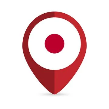 Map pointer with contry Japan. Japan flag. Vector illustration. Stock Illustration