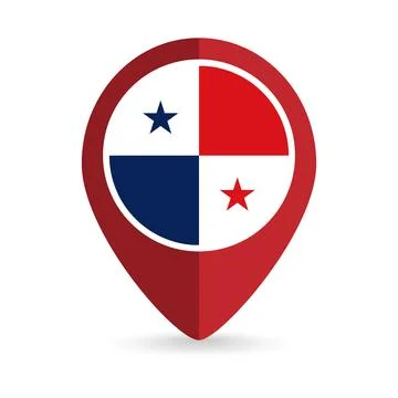 Map pointer with contry Panama. Panama flag. Vector illustration. 库存插图