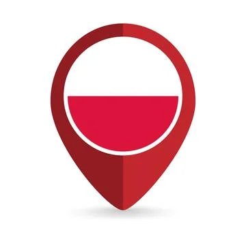 Map pointer with contry Poland. Poland flag. Vector illustration. Stock Illustration