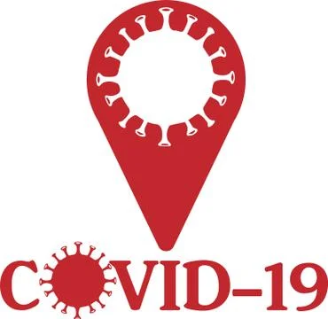 Map pointer of coronavirus infected area symbol, map, coronavirus, point Stock Illustration