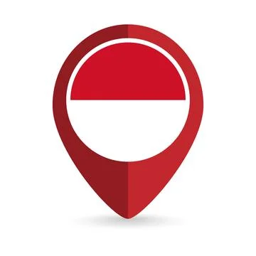 Map pointer with country Monaco. Monaco flag. Vector illustration. Illustrazione stock