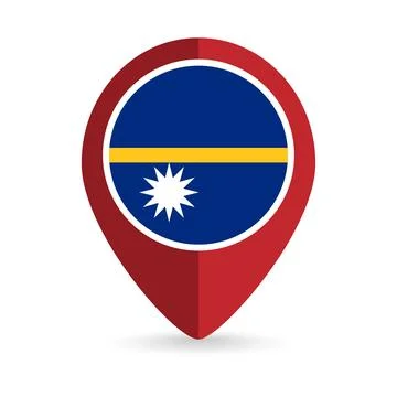 Map pointer with country Nauru. Nauru flag. Vector illustration. Illustrazione stock