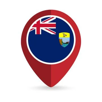 Map pointer with country Saint Helena, Ascension and Tristan da Cunha. Sain.. Stock Illustration