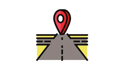 Map pointer courier color icon animation Stock Footage 326104766