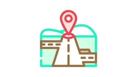 Map pointer courier color icon animation Video stock 327265829