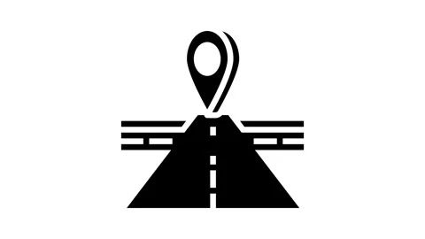 Map pointer courier glyph icon animation 스톡 동영상 326151540