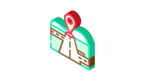 Map pointer courier isometric icon animation Video stock 327288494