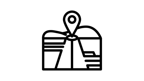Map pointer courier line icon animation Stock Footage 326758847