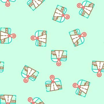 Map pointer courier vector seamless pattern Stock Illustration