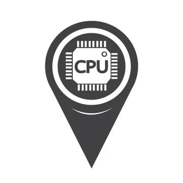 Map Pointer CPU icon Illustrazione stock