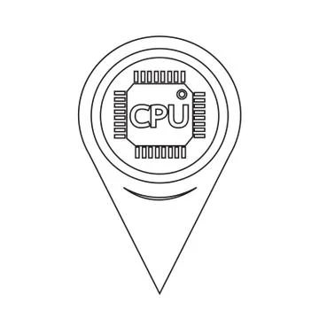 Map Pointer CPU icon Stock Illustration