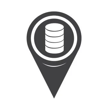 Map Pointer Database Icon Stock Illustration