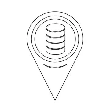 Map Pointer Database Icon Stock Illustration