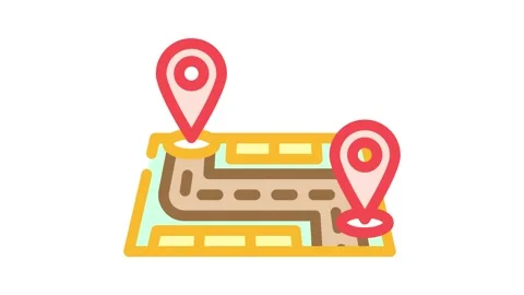 Map pointer delivery color icon animation Video stock 327265833