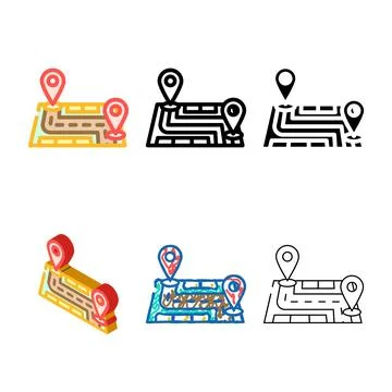Map pointer delivery color icon range vector Stock Illustration