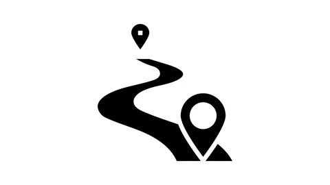 Map pointer delivery glyph icon animation Stock Footage 326151535