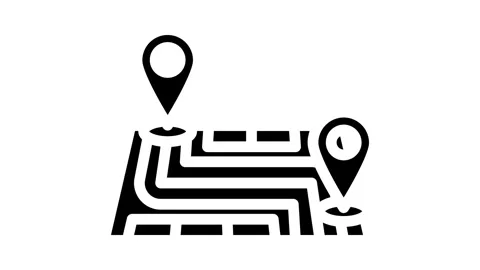 Map pointer delivery glyph icon animation Stock Footage 326742087