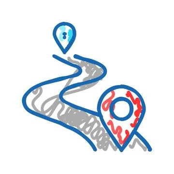 Map pointer delivery icon doodle illustration Illustrazione stock