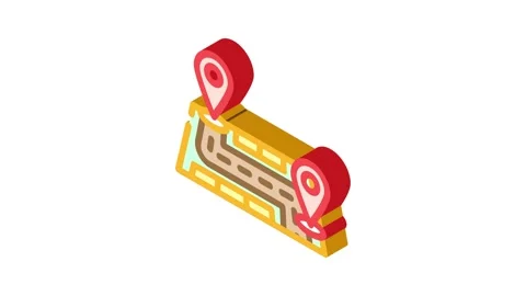 Map pointer delivery isometric icon animation Video stock 327288497