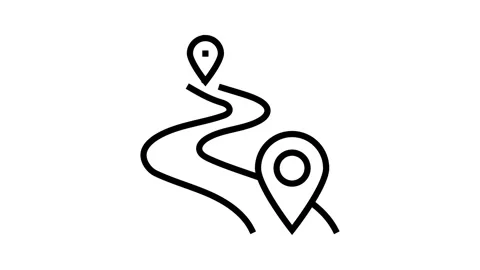 Map pointer delivery line icon animation Video stock 326130966