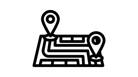 Map pointer delivery line icon animation Stock Footage 326758849