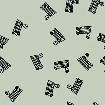 Map pointer delivery line vector seamless pattern Illustrazione stock