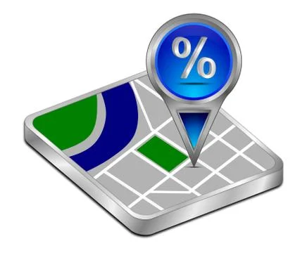 Map pointer with Discount Symbol - 3D illustration 스톡 일러스트