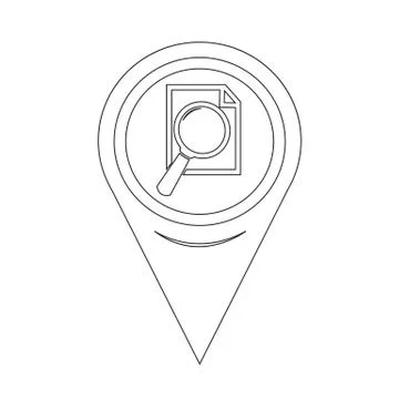 Map Pointer Document And Magnifying Glass Icon Illustrazione stock