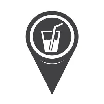 Map Pointer Drink Icon Stock Illustration