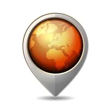Map Pointer with Earth Globe Icon. Vector イラスト素材
