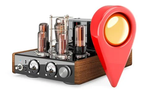 Map pointer with electronic amplifier. 3D rendering Stock Illustration