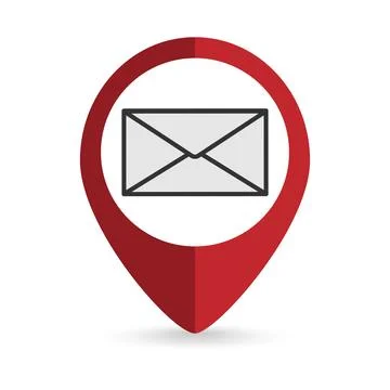 Map pointer with Envelope icon. Vector illustration. Stock Illustration