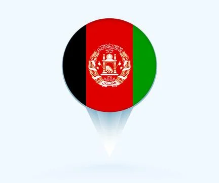 Map pointer with flag of Afghanistan. Stock Illustration