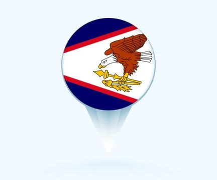 Map pointer with flag of American Samoa. Stock Illustration
