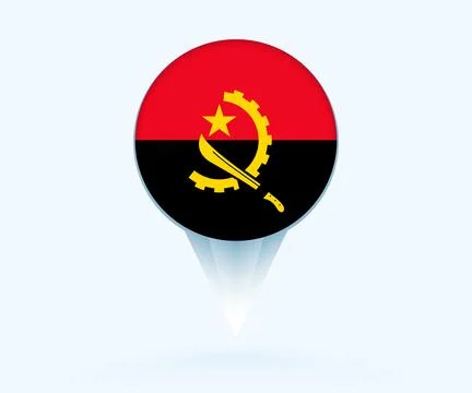 Map pointer with flag of Angola. 스톡 일러스트