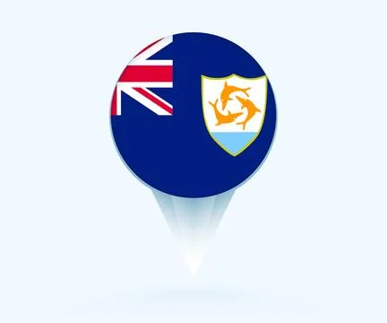 Map pointer with flag of Anguilla. Stock Illustration