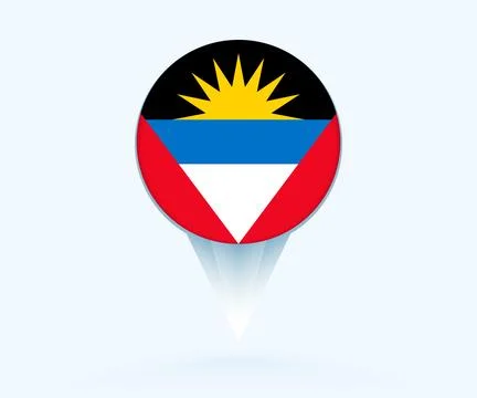 Map pointer with flag of Antigua and Barbuda. 스톡 일러스트