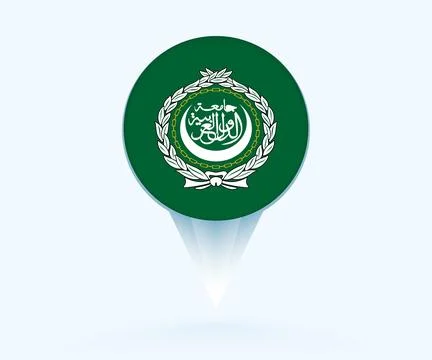 Map pointer with flag of Arab League. Ilustração Stock