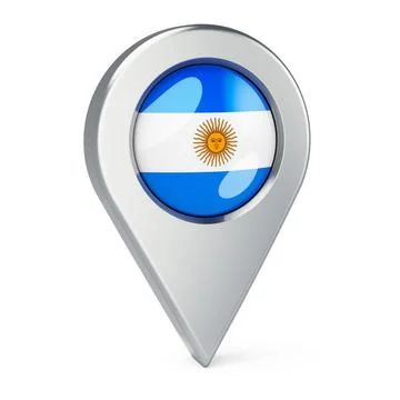 Map pointer with flag of Argentina, 3D rendering Stock Illustration